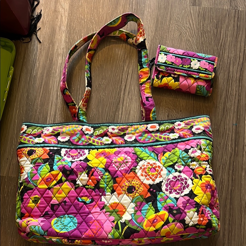 Vibrant Floral Quilted Tote Bag
